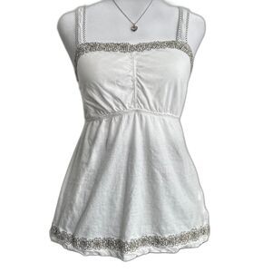 Natural Reflections white babydoll tank top cute